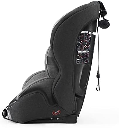 Kinderkraft Fotelik samochodowy SAFETYFIX, Regulowany zagłówek, Płynna regulacja oparcia, Isofix, Zdejmowany pokrowiec, Bezpieczny, Pozytywne Crashtesty, Grupa ECE I/II/III 9-36 kg, Szary