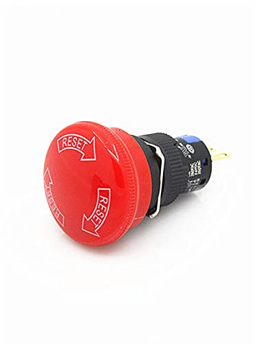 Arrêt d'urgence interrupteur bouton rouge 16mm 1NO 1NC pour couper une machine