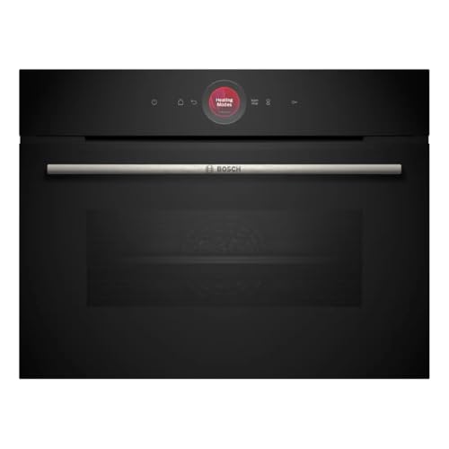 Bosch - Horno Compacto, 60 cm, Serie 8, Electrónica TFT TouchControl, AirFry, Función Assist, Home Connect, Pirólisis, Negro, CBG7741B1