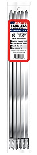 US Cable Ties 14SSW10 14-Inch 300-Pound 316 Wide Stainless Steel Ties, 10-Pack
