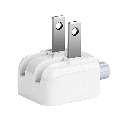 BEYEE Reiseladegerät Konverter US Duck Head Stecker, Ersatzstecker für iPod, iPhone, iPad Tablets, MacBook Netzteil (2xUS Stecker) Weiß