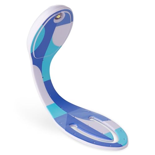 Image of Gifts for Readers & Writers Book Light, Clip On Reading Light for Bed, 2in1 Flexilight & Bookmark, Small & Lightweight with a Soft Glow, 2 Batteries Included, Blue Blocks