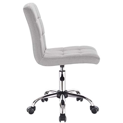 EUGAD 0011BGY Arbeitshocker auf Rollen Bürohocker Schreibtischstuhl Rollhocker 360° drehbar höhenverstellbar Leinen… – Bild 6