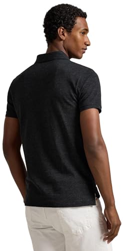 Image of POLO RALPH LAUREN Men Custom Fit Mesh Pony Logo Shirt (M, BlackMarblHtr)