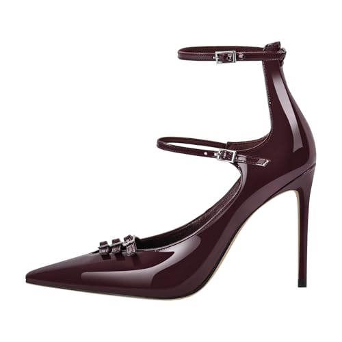 richealnini Mary Jane Shoes for Women Sexy Pointed Toe Stiletto High Heels Pumps Wedding Dress2