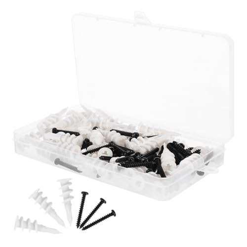 Alipis 100pcs Expansion Screw Hollow Plasterboard Plaster Wall Plugs Drywall Anchor Fix Wall Hole Cavity Wall Fixer Home Hardwares Parts Brolly Plug Bolts White Nylon