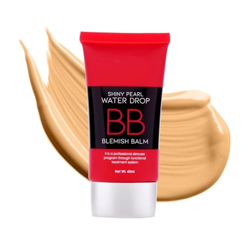 Shiny Pearl Waterdrop BB Foundation with SPF 15 | Lightweight, Non-Greasy, Long-Lasting Blemish Balm Cream | Enriched with Jojoba Seed Oil for Face Makeup (Medium Beige, 40ml)