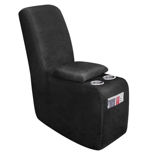 Image of molasofa Leather Like Additional Recliner Console Cover for Reclining Loveseat Covers Stretch Jacquard Middle Console Cover for Recliner Couch and Sofa Dark Grey