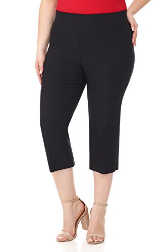 Rekucci Curvy Woman Plus Size Classic Pull-On Stretchy Straight Leg Capri