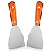 Cabilock Metal Spatula Metal Spatula Grill Tools 2Pcs Grill Slant Scraper Stainless Steel Grill Scrapers Slant Wood Handle Steak Shovel for BBQ Baking Cooking Pizza Spatula Grill Tools Grill Tools