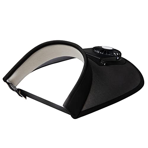 Sun Visor Hats With Fan-Three Speeds-Large Area Sun Protection,Adjustable Elastic Buckle Black #TOP5