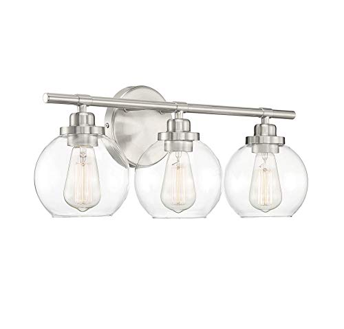 Savoy House 8-4050-3-Sn Carson Satin Nickel 3-Light Bathroom Vanity Light (23" W X 9" H) #TOP3