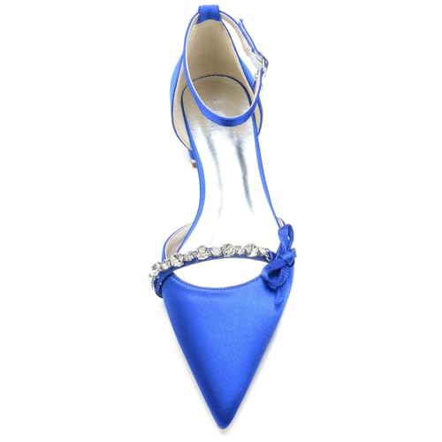 Womens Flats Pointed Toe Ankle Strap Buckle Comfortable Rhinestones Bridal Flats Evening Prom Party Dress Shoes3