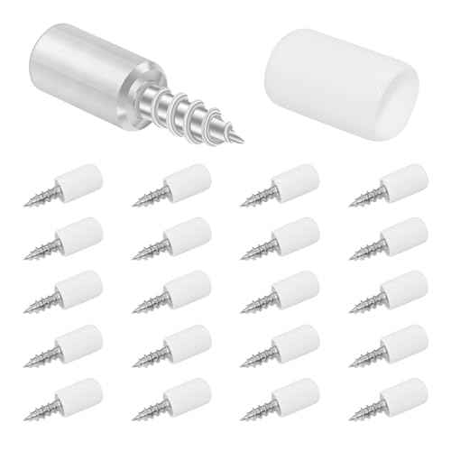 HONSNKS Shelf Support Pegs, Cabinet Shelf Pins with Non-Slip Cover, Shelf Holder Steel Pin Peg Self-Tapping Screws for Kitchen Cabinet, Cupboard, Bookcase, Closet and Glass Case, 20 PCS