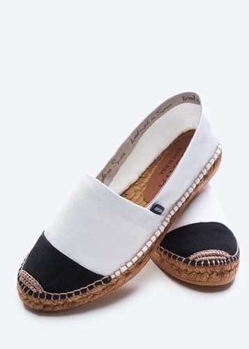 Image of VISCATA Barceloneta Espadrille Canvas Women's Flat Slip On Shoes Handmade in Spain Fashionable Organic Cotton Canvas Lightweight Material with 100% Natural Jute Midsole for All Casual Occasions