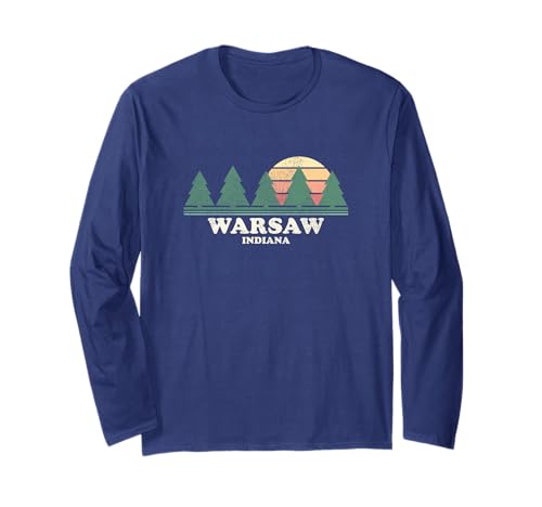 Warsaw IN Vintage Throwback Tee Retro 70er Jahre Design Langarmshirt