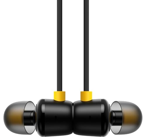 Image of Original for Realme Buds 3 Wired Headphones, Premium Sound Quality, 3.5mm Connector, HD Mic for Music & Calls, Noise Isolation Fit (Black)