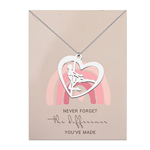 MYOSPARK Pole Dancer Gift Pole Dancing Charm Necklace Pole Dance Artistic Jewelry Dancing Lovers Gift Pole Dance Instructor Thank You Gift