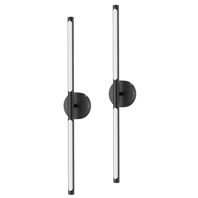 zenggp Linear Wall Light With 360° Rotation, Dimmable LED Wall Lamp With Touch & Remote Control, With Rechargeable Battery & Magnetic Base For Living Room Bedroom Office(2-packs round base)