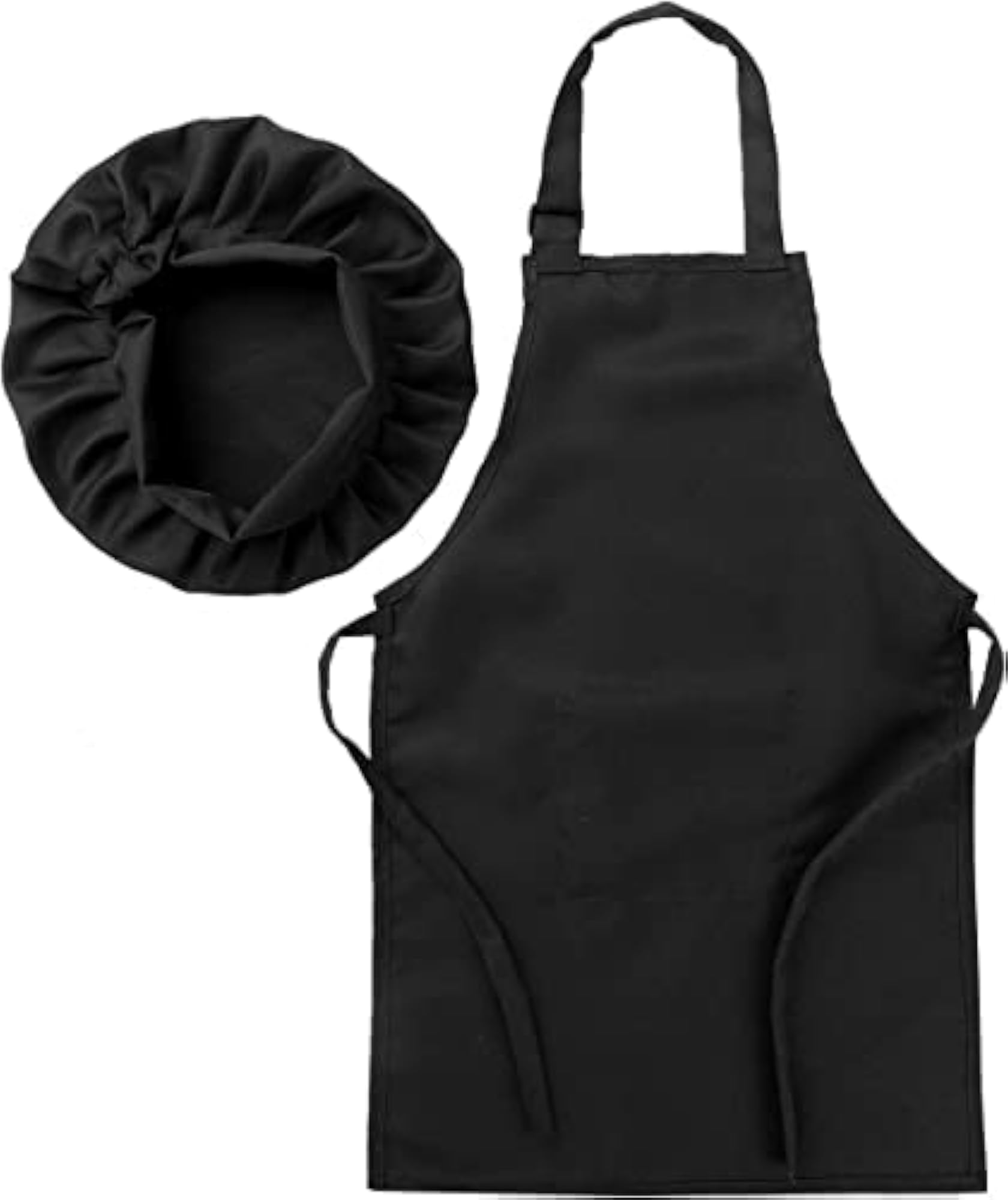 Black Chef Apron for Kids, Baking Apron Set