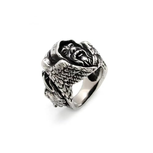 Bague pour homme tête de loup viking bague amulette celte et hip hop