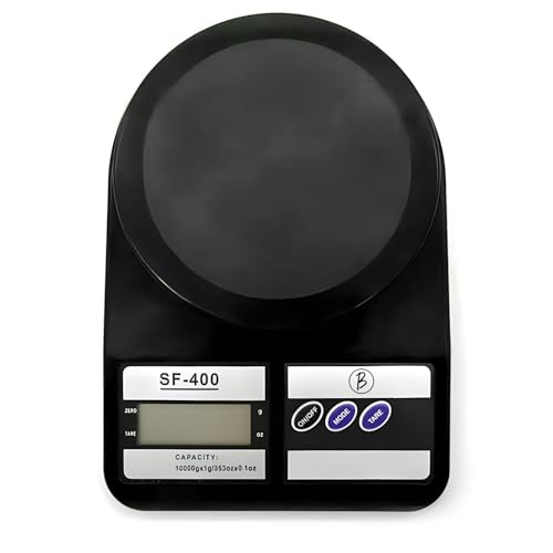 Image of Btag SF-400 Digital Kitchen Weighing Scale | 10Kg x 1g Precision | 1 year (6+6 months) warranty | Food Scale with LCD Display for Cooking, Baking, Meal Prep & Healthy Diet | (Black)