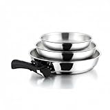 lave vaisselle four combiné encastrable MANCHES AMOVIBLES & POÊLES EMPILABLES Système Clik&Cook : un seul manche sécurisé pour 3 poêles. Jusqu’à 70% de gain de place dans les tiroirs. Idéal pour petites cuisines, camping-car, studio et familles.