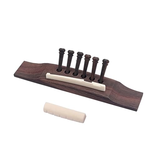 Chevalet guitare acoustique bois café de lutherie, chevilles solides et sillet haute densité