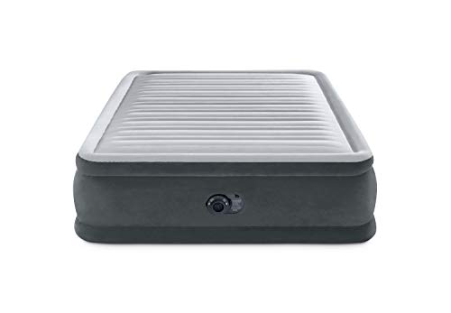 Intex Comfort Plush Elevated Dura-Beam Airbed With Internal Electric Pump, Bed Height 18", Queen, Grey #TOP3
