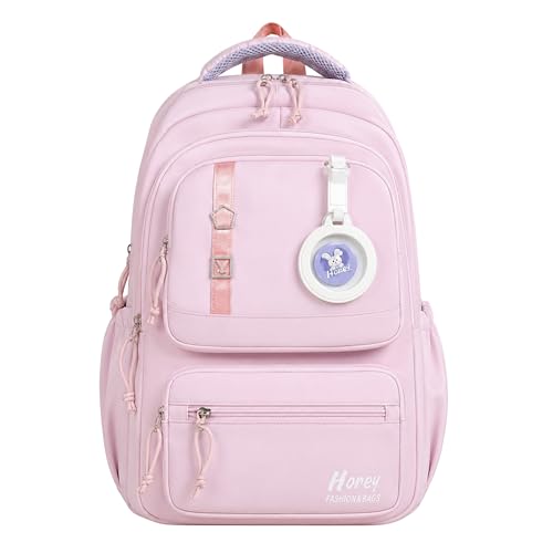 Image of Korean Style School & College Backpack with Detachable Pouch | 18 Inch Large capacity bag for Girls & Boys Age of 12-16 years | Best for School, Tution, Travel, Camping