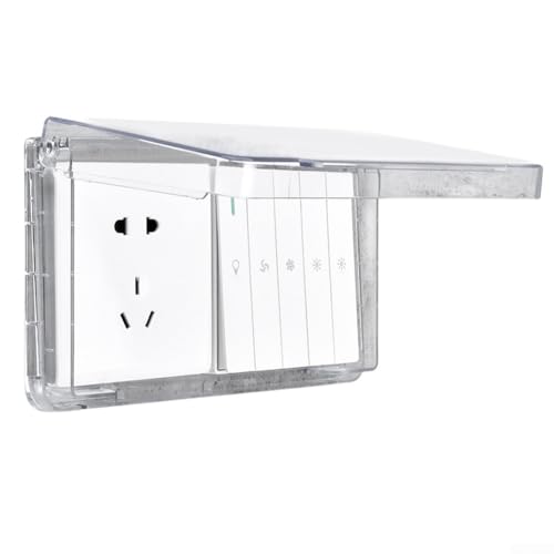 HanOaki Dual Group IP66 Zócalo impermeable para necesidades eléctricas al aire libre Instalación fácil de la pared (transparente)