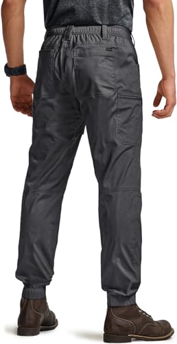 CQR Men's Flex Lightweight Joggers, Elastic Waist Drawstring Casual Pants, Tapered Fit Water Resistant Outdoor Cargo Pants2