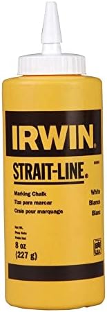 IRWIN Tools STRAIT-LINE 64904 Standard Marking Chalk, 8-ounce, White (64904)