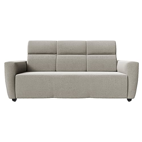 Image of Wakefit Sofa Set for Living Room | 3 Year Warranty | 3 Seater Sofa, Sofa Set, Wooden Sofa Set for Living Room, Three Seater Sofa - Belize (Fabric, White)