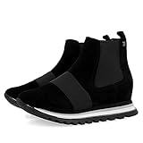 Corte: 25% Textil, 75% Piel Sneakers Negros Estilo botín con cuña Interior para Mujer MAARDU
