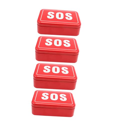 ERINGOGO 4 piezas Caja Organizadora de Herramientas para Exteriores Resistente y Color Rojo para Fácil Identificación para Almacenamiento y Organización de Utensilios de Viaje y Camping