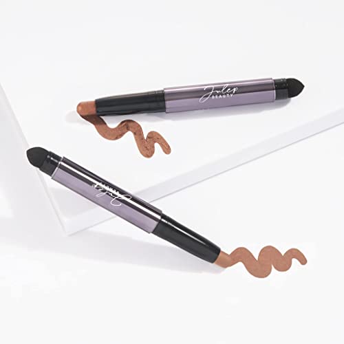 Julep Eyeshadow 101 CrÃ¨me to Powder Waterproof Eyeshadow Stick Duo, Clove Shimmer & Caramel Matte