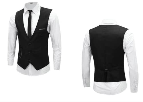 Mens Business Suit Vest Slim Fit Wedding Waistcoat3