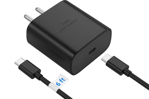 Image of Samsung Original 45W Charger Kit with 2M USB-C Cable for Galaxy S25, S25 Edge, S24 Ultra, S24+, S23 Ultra, S23 FE, S22, S21 FE, Galaxy Tab,A Series,M Series,F Series,Z Fold 5 /4 & Z Flip 5 /4