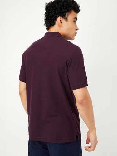 Image of Max Mens Cotton Blend Regular Fit Half Sleeves Solid Polo T-Shirt