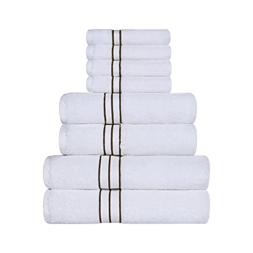 Superior Turkish Cotton Ultra-Plush 8-Piece Towel Set, Ideal for Master