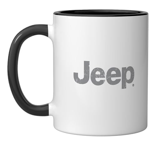Taza cerámica Jeep Iconic Distressed 11oz negro/blanco miniatura 1