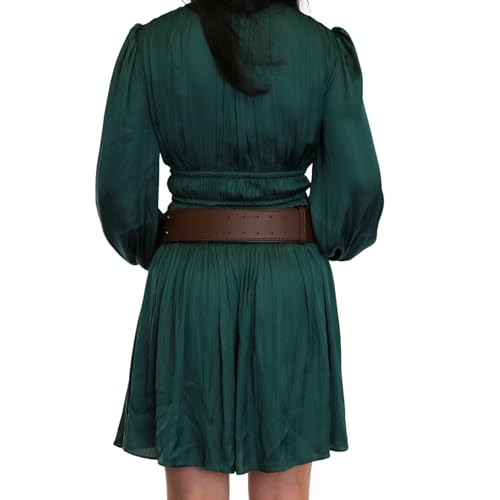 FASHIONGEN Women's wide genuine leather belt with a round cross buckle SOLAINE2