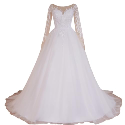 Heuloria AL-VL-240112 A-Linie Brautkleid Weiß