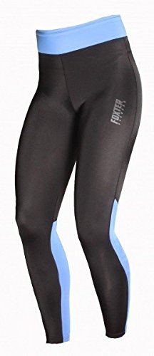 Foxter - Leggings da donna a compressione per fitness, yoga, palestra, allenamento, Donna, Nero , XS