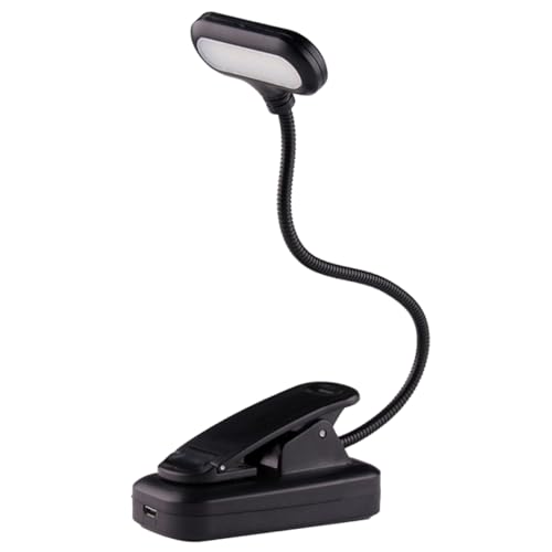 TEHAUX LED Reading Light with Clip USB Rechargeable Book Light Adjustable Gooseneck Desk Lamp for Bedside Travel Lightweight Eye Care Reading Lamp for Books for Camping