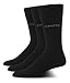 Calvin Klein Men's 3 Pack Combed Flatknit Socks, Black, Sock Size: 10-13/Shoe Size:9-11