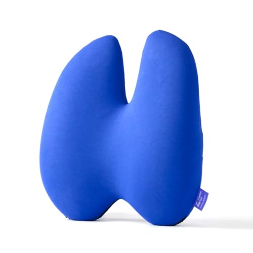 Image of Cushion Lab Extra Dense Lumbar Pillow - Patented Ergonomic Multi-Region Firm Back Support for Lower Back Pain Relief - Cobalt Blue