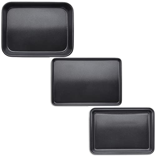 Image of Tower T943031B3 Precision Plus 3 Piece Bakeware Set, Aluminised Steel with Non-Stick Coating, Black