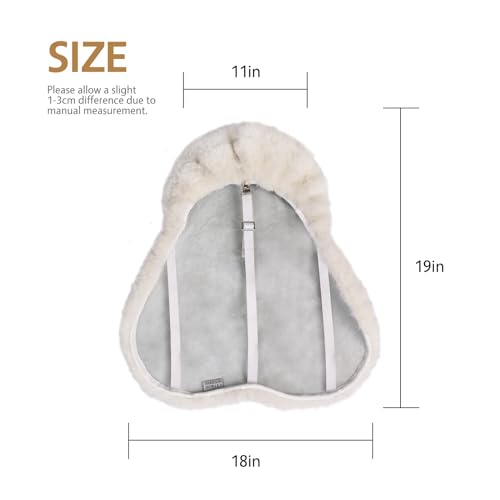 Image of Harrison Howard Plush Sheepskin Saddle Cover for English Saddles Seat Saver Ultimate Riding Comfort for Rider & Protection for Saddle Universal Size